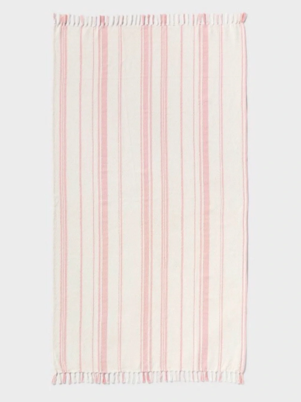 40”x72” oversized Threshold Pink and White Striped Beach Towel